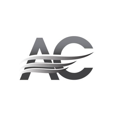 Initial AC wing logo, grey color vector logotype, logo for company name business and company identity.