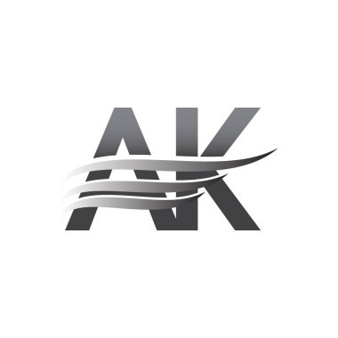 Initial AK wing logo, grey color vector logotype, logo for company name business and company identity.
