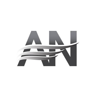 Initial AN wing logo, grey color vector logotype, logo for company name business and company identity.