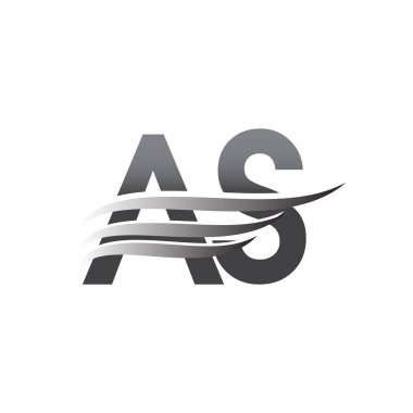 Initial AS wing logo, grey color vector logotype, logo for company name business and company identity.