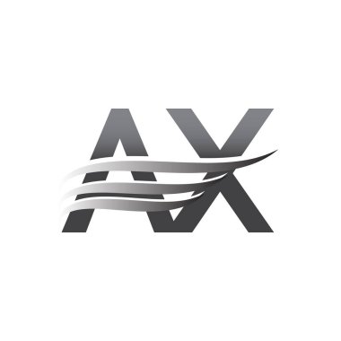 Initial AX wing logo, grey color vector logotype, logo for company name business and company identity.