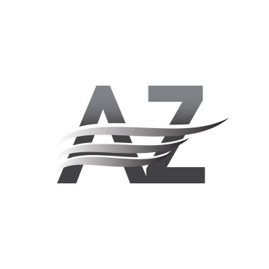 Initial AZ wing logo, grey color vector logotype, logo for company name business and company identity.