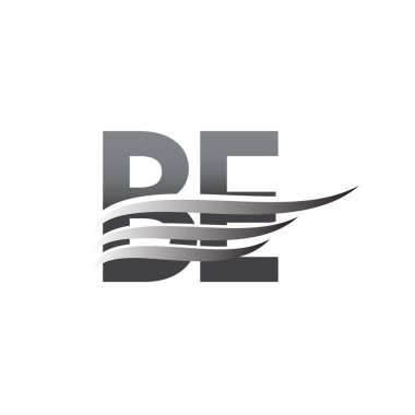 Initial BE wing logo, grey color vector logotype, logo for company name business and company identity.