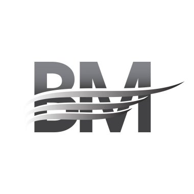 Initial BM wing logo, grey color vector logotype, logo for company name business and company identity.