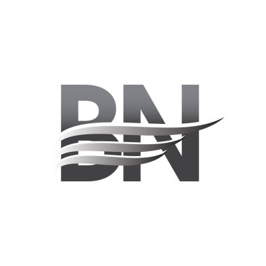 Initial BN wing logo, grey color vector logotype, logo for company name business and company identity.