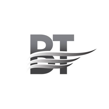 Initial BT wing logo, grey color vector logotype, logo for company name business and company identity.
