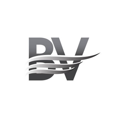 Initial BV wing logo, grey color vector logotype, logo for company name business and company identity.