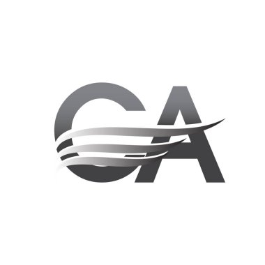 Initial CA wing logo, grey color vector logotype, logo for company name business and company identity.