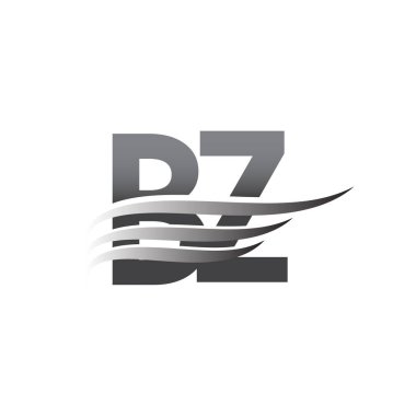 Initial BZ wing logo, grey color vector logotype, logo for company name business and company identity.