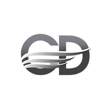 Initial CD wing logo, grey color vector logotype, logo for company name business and company identity.