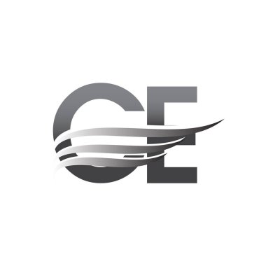 Initial CE wing logo, grey color vector logotype, logo for company name business and company identity.