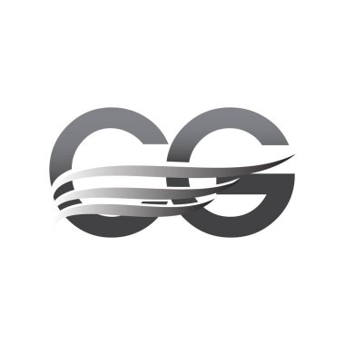 Initial CG wing logo, grey color vector logotype, logo for company name business and company identity.