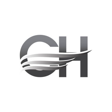 Initial CH wing logo, grey color vector logotype, logo for company name business and company identity.