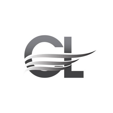 Initial CL wing logo, grey color vector logotype, logo for company name business and company identity.