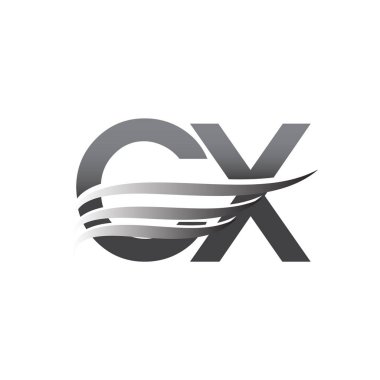 Initial CX wing logo, grey color vector logotype, logo for company name business and company identity.
