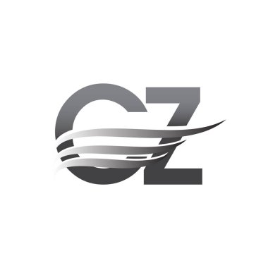 Initial CZ wing logo, grey color vector logotype, logo for company name business and company identity.