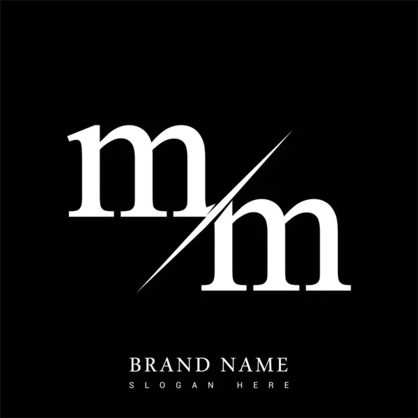 Letra Inicial Del Logotipo Para Nombre Empresa Color Blanco Negro — Vector de stock