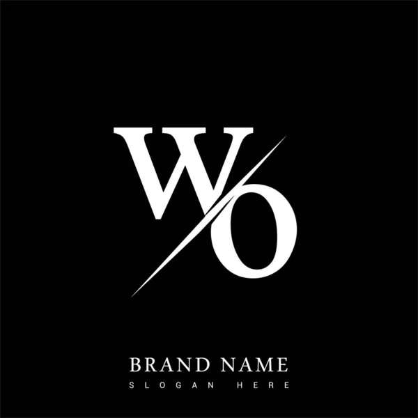 Initial Logo Letter Company Name Black White Color Slash Design — Stock Vector