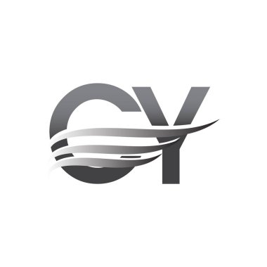 Initial CY wing logo, grey color vector logotype, logo for company name business and company identity.