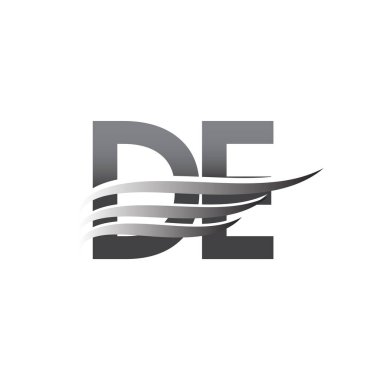Initial DE wing logo, grey color vector logotype, logo for company name business and company identity.