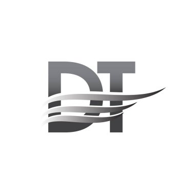 Initial DT wing logo, grey color vector logotype, logo for company name business and company identity.