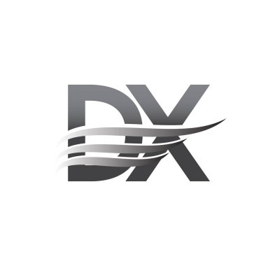 Initial DX wing logo, grey color vector logotype, logo for company name business and company identity.