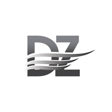 Initial DZ wing logo, grey color vector logotype, logo for company name business and company identity.