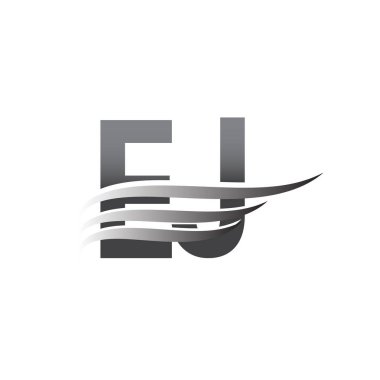 Initial EJ wing logo, grey color vector logotype, logo for company name business and company identity.