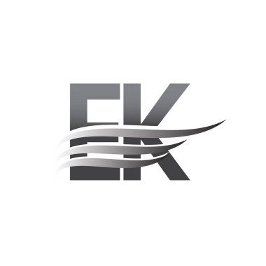 Initial EK wing logo, grey color vector logotype, logo for company name business and company identity.