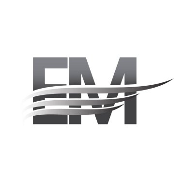 Initial EM wing logo, grey color vector logotype, logo for company name business and company identity.