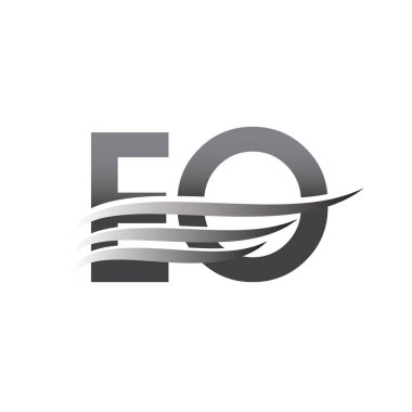 Initial EO wing logo, grey color vector logotype, logo for company name business and company identity.