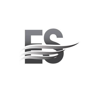 Initial ES wing logo, grey color vector logotype, logo for company name business and company identity.