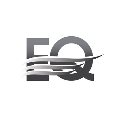 Initial EQ wing logo, grey color vector logotype, logo for company name business and company identity.