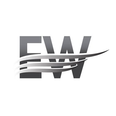Initial EW wing logo, grey color vector logotype, logo for company name business and company identity.