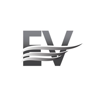 Initial EV wing logo, grey color vector logotype, logo for company name business and company identity.