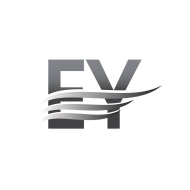 Initial EY wing logo, grey color vector logotype, logo for company name business and company identity.