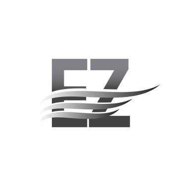 Initial EZ wing logo, grey color vector logotype, logo for company name business and company identity.