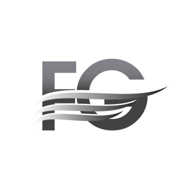 Initial FG wing logo, grey color vector logotype, logo for company name business and company identity.