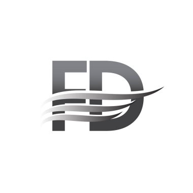 Initial FD wing logo, grey color vector logotype, logo for company name business and company identity.