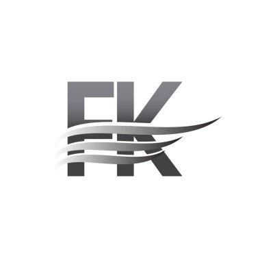 Initial FK wing logo, grey color vector logotype, logo for company name business and company identity.