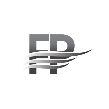 Initial FP wing logo, grey color vector logotype, logo for company name business and company identity.