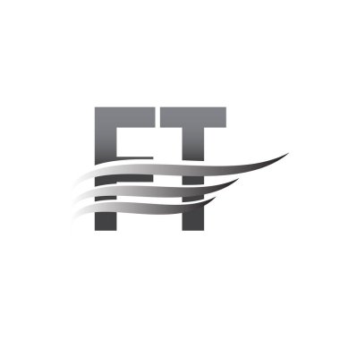Initial FT wing logo, grey color vector logotype, logo for company name business and company identity.