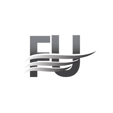 Initial FU wing logo, grey color vector logotype, logo for company name business and company identity.