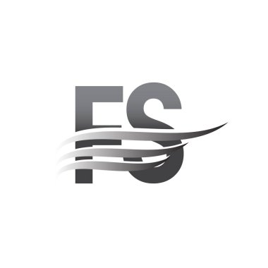 Initial FS wing logo, grey color vector logotype, logo for company name business and company identity.
