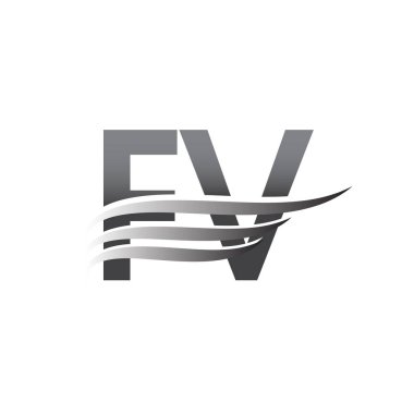 Initial FV wing logo, grey color vector logotype, logo for company name business and company identity.