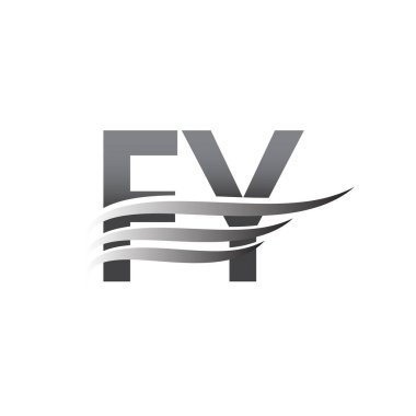 Initial FY wing logo, grey color vector logotype, logo for company name business and company identity.