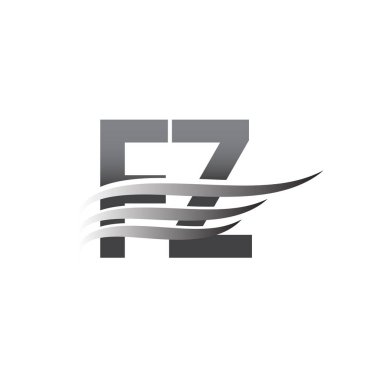 Initial FZ wing logo, grey color vector logotype, logo for company name business and company identity.
