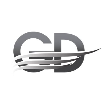 Initial GD wing logo, grey color vector logotype, logo for company name business and company identity.