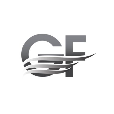 Initial GF wing logo, grey color vector logotype, logo for company name business and company identity.