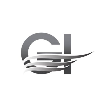 Initial GI wing logo, grey color vector logotype, logo for company name business and company identity.